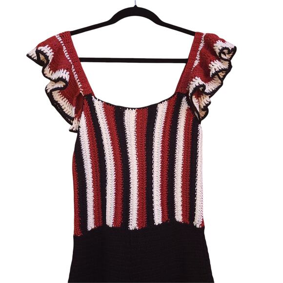 ZARA Limited Edition Crochet Knit Jumper Jumpsuit Overalls Size Small - Picture 6 of 13